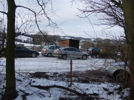 There is a layer of compacted snow into sheet ice