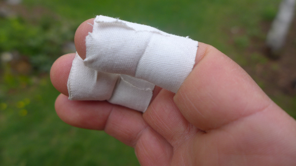 Med tape on fingers