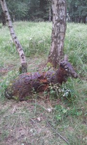 An abandoned 3D target reclaimed by nature