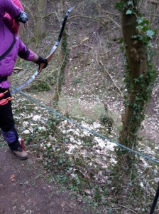 Sharon on one of the down hill shot