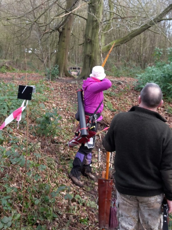 Sharon taking a shot after lunch