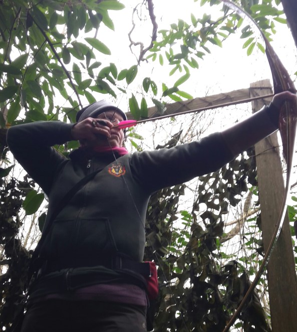Sharon shooting off one of the towers
