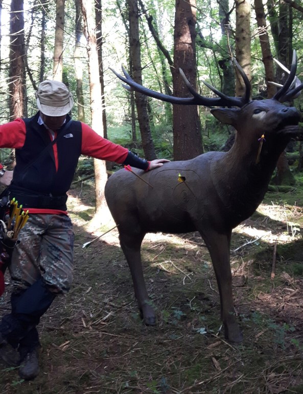 Sharon forcing me to pose for my shot on elk