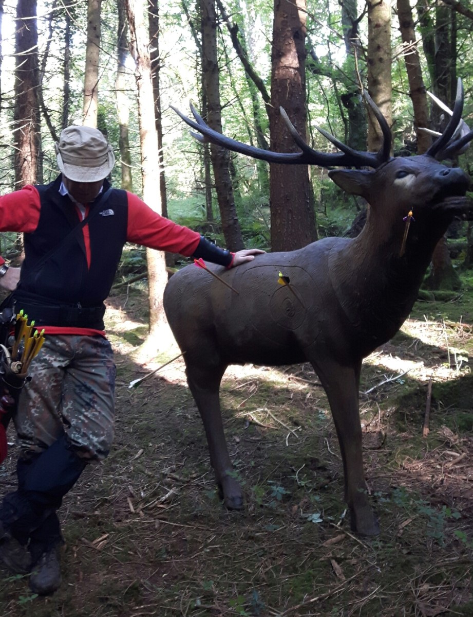 Sharon forcing me to pose for my shot on elk