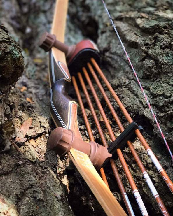 Jims bow against the tree