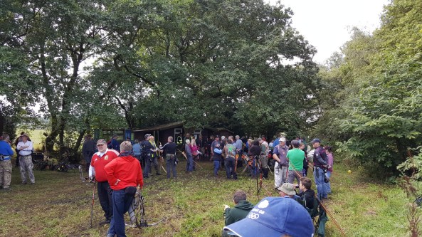 Archers beginning to mass prior to start of the shoot