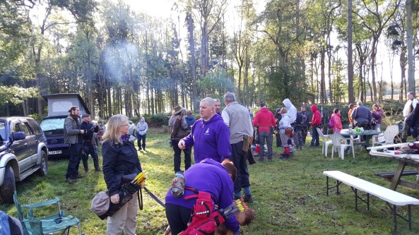 Archers massing before the start