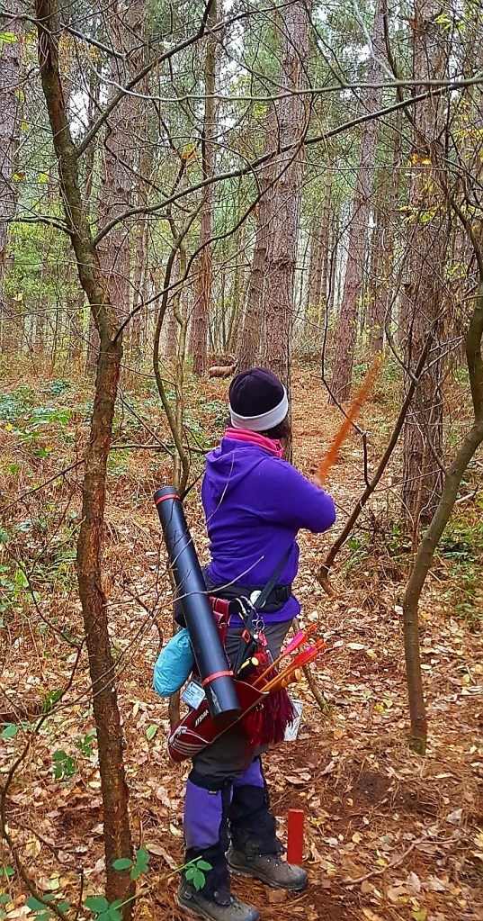 Sharon shooting a 3D deer at Spirit of Sherwood