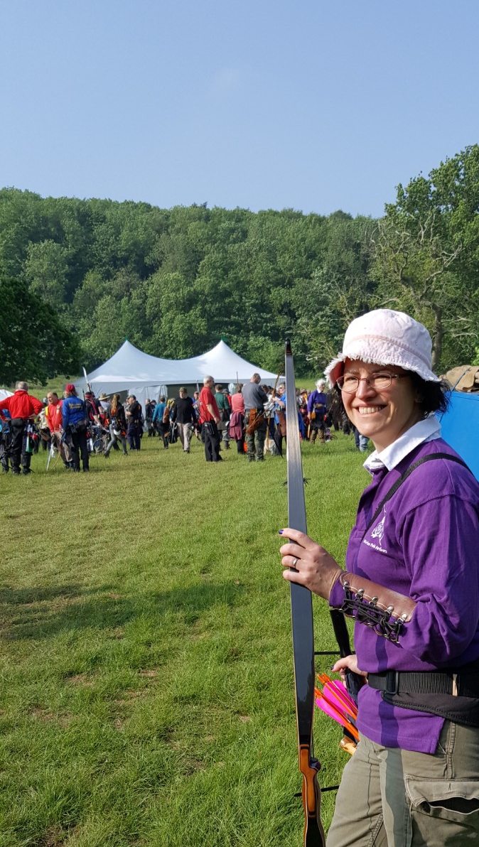 Sharon on Saturday morning, enjoying the sun