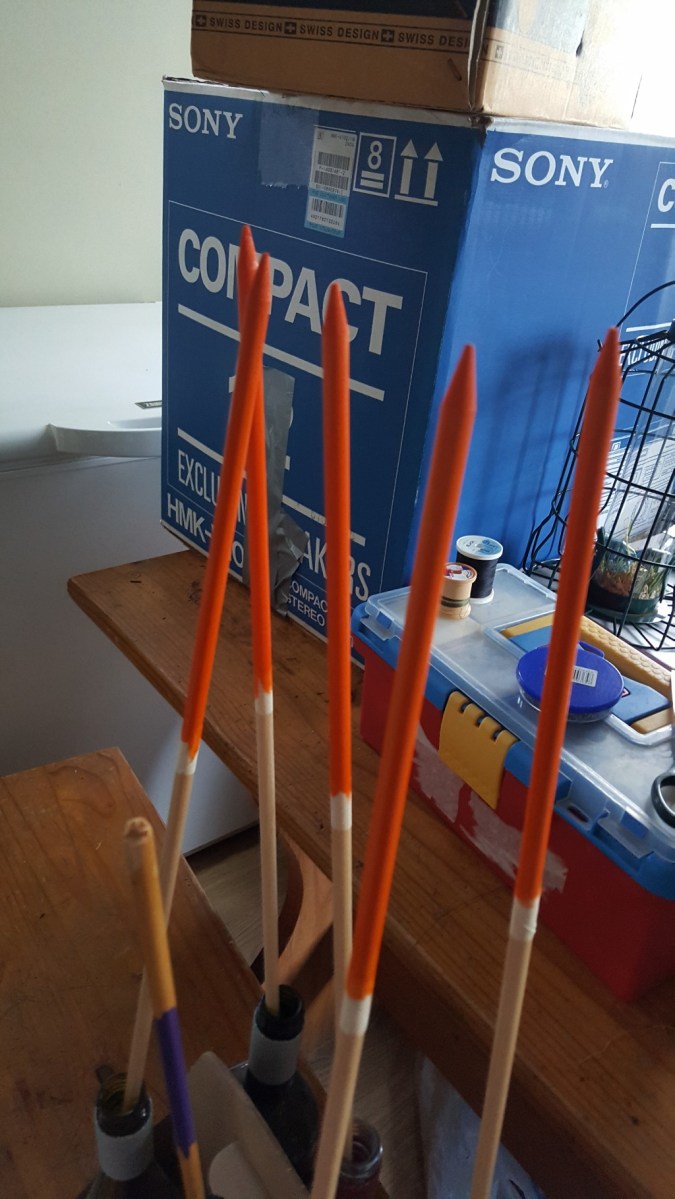 First stage - orange being applied