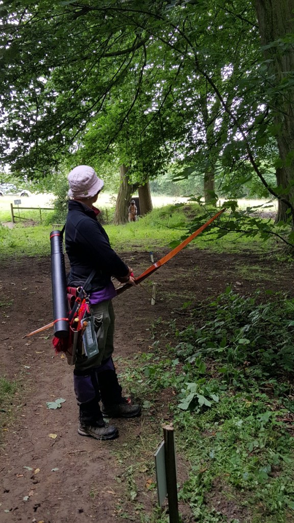 Sharon shooting 3D Bear between trees