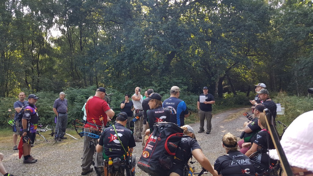 Archers massing for the start on Saturday
