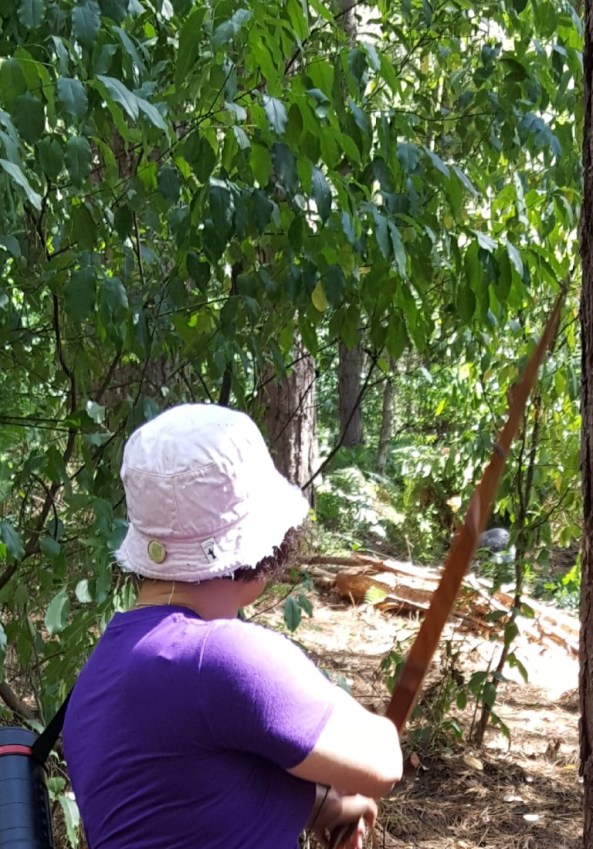 Sharon on the peg at Spirit of Sherwood