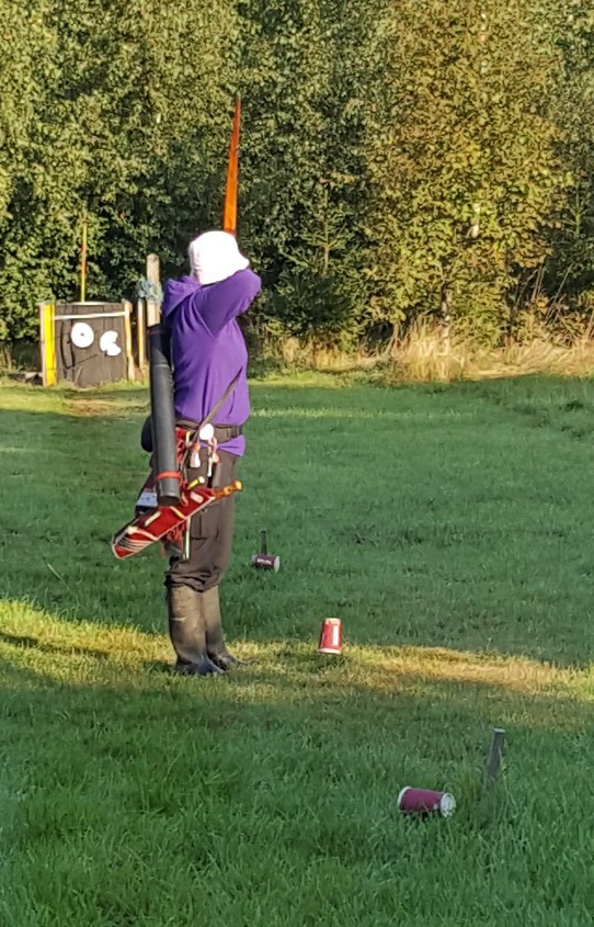 Close up of Sharon shooting