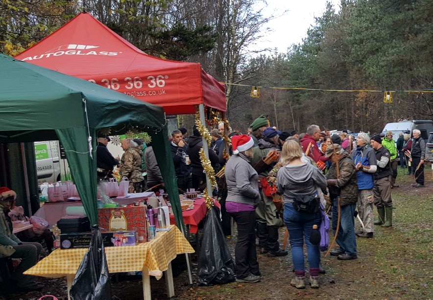 Archers gathering at the Spirit of Sherwood cake stall
