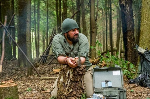 Richard explaining axe sharpening