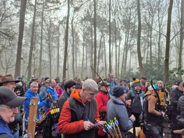 Archers massing before start of competition 