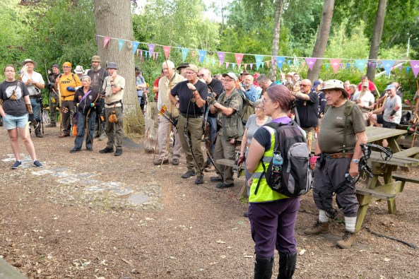 archers assemble during briefing